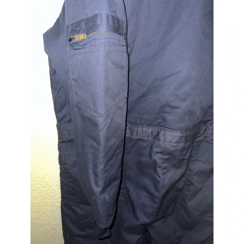 Riverside Budweiser Insulated Coveralls Men XL Navy Quilted Lined vtg Y2k nascar